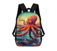 sinyumoney Ocean Giant Octopus Backpack Kids School Bag Boys Cartoon 3D Print Students Schoolbag Laptop Daypack for Boys Girls 17inch