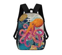 sinyumoney Ocean Life Art Print Backpack School Lightweight Airport College Students Back Pack for School/Work/Travel 17inch
