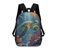 sinyumoney Ocean Life Coral Reef Scene Backpack School Bag Lightweight Casual Daypack School Backpacks for School/Work/Travel 17inch