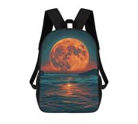 sinyumoney Ocean Moon Reflections School Backpack Fashion Stationery Backpack Waterproof Casual Daypacks for Camping Outdoor Adventures And Daily Travel 17inch