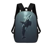 sinyumoney Ocean Orca Whale Killer School Bag Bookbag 3D Printed Children's Backpacks for Kids Boy Girl Book Bags Kids School Bag Travel Rucksacks 17inch