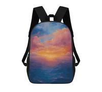 sinyumoney Ocean Sunset Painting School Backpack Rucksack Casual Daypacks School Work Travel Bag for Camping Outdoor Adventures And Daily Travel 17inch
