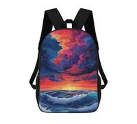 sinyumoney Ocean Sunset Waves Art Print-1 Rucksack Water Resistant Travel Backpack Computer Bag for Campus Outdoor Travel Sports 17inch