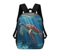 sinyumoney Ocean Turtle Swimming Art Print Fashion Student School Backpack Suitable for Boys Girls Kids Casual Outdoor Travel Essential Daypack 17inch