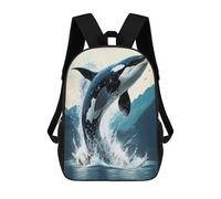 sinyumoney Ocean Water Picture Backpack School Bag Water Resistant School Bag Business Backpack for Girls Boys Teenage 17inch