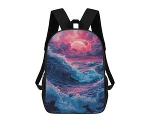 sinyumoney Ocean Waves Sunset-3 School Bags Large Water Resistant Laptop Backpack - Perfect for Travel, Work And Daily Use 17inch