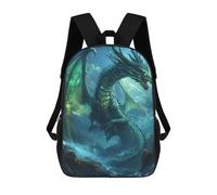 sinyumoney Oceanic Dragon Artwork-1 3D Printed 17inch Kids School Backpack School Bag Fashion Rucksacks for Boys Elementary And Middle School Students