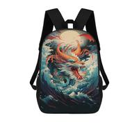 sinyumoney Oceanic Dragon Majesty School Backpack 3D Printed Children's 17inch Backpacks Bag Bookbag for Kids Boy Girl Book Bags Kids School Bag Travel Rucksacks