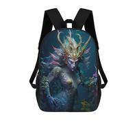 sinyumoney Oceanic Goddess Portrait Kids Backpack,School Backpack Kids School Bag 3D Printed Cartoon Large Capacity Backpack for Kids Boys And Girls 17inch