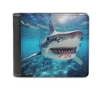 sinyumoney Oceanic Great White Shark 3D Print PU Leather Wallet Use Holds Bills RFID Blocking Fashion Slim Purse Craftsmanship Gifts 11.7cm*9.5cm