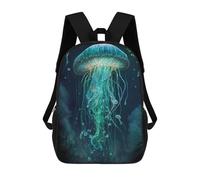 sinyumoney Oceanic Jellyfish Glow Backpacks, Kids Backpack Student School Bag 3D Printed Travel Backpacks Fashion Accessory Backpack Children Waterproof School Bags 17inch