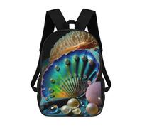 sinyumoney Oceanic Jewels Kids School Backpack School Bag 3D Printed School Bag for Boys Elementary And Middle School Students 17inch