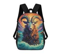 sinyumoney Oceanic Ram Majesty Children's Backpacks School 3D Printed Bag Bookbag for Kids Travel Rucksacks Boy Girl Book Bags Kids School Bag 17inch