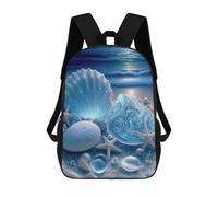 sinyumoney Oceanic Serenity 3D Printed School Bag Children's School Backpack Schoolbags Travel Backpacks Casual Fashion Bag for Kids School Students 17inch