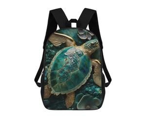 sinyumoney Oceanic Serenity Artistic Turtle Sculpture Backpack School Fashion Stationery Backpack Waterproof Casual Daypacks for Boys/Girls/Teenagers 17inch