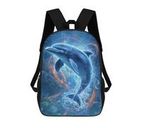 sinyumoney Oceanic Serenity Dolphin Dance Children's Backpacks School Backpack 3D Printed for Kids Travel Rucksacks Book Bags Kids 17inch School Bag