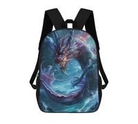 sinyumoney Oceanic Serpent Artwork Children's Backpacks School Backpack 3D Printed for Kids Travel Rucksacks Book Bags Kids 17inch School Bag