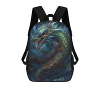 sinyumoney Oceanic Serpent Majesty School Bag Backpack Teen Schoolbag 3D Printing Adjustable Schoolbag Fashion Pocket Bag for Kids Boys Girls Students And Teenagers Fans 17inch