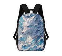 sinyumoney Oceanic Wolf Majesty -2 Backpack School Bag Lightweight Casual Daypack School Backpacks for School/Work/Travel 17inch