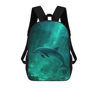 sinyumoney Oceanic Wonder Dolphin Dive School Backpack Business Laptop Rucksack Bag Unisex Casual Daypack for Men, Women & Teenage Boys 17inch