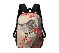 sinyumoney Ocelot Japanese Painting Children's School Backpack Fashion Casual Children's Backpacks 3D Printed School Bags Boy Large Backpack 17inch
