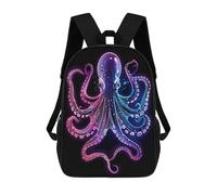 sinyumoney Octopus Animal Neon School Backpack Large Water Resistant Laptop Backpack for Teenage Girls Boys Women Men 17inch