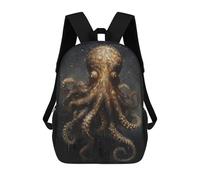 sinyumoney Octopus Fairy Tale World Children's School Backpack Fashion Casual Children's Backpacks 3D Printed School Bags Boy Large Backpack 17inch