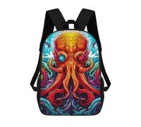 sinyumoney Octopus Illustration Rucksack Fashion Stationery Backpack Waterproof Casual Daypacks for Men/Women 17inch