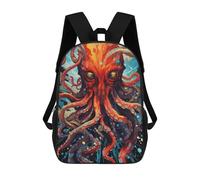 sinyumoney Octopus in Watercolor Kids Backpack, Backpack School Bag, Backpacks Kids School 3D Printed School Bags for Elementary And Middle School Students Teens Birthday Gift 17inch