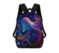 sinyumoney Octopus Kids School Backpack School Bag 3D Printed School Bag for Boys Elementary And Middle School Students 17inch