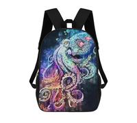sinyumoney Octopus Kraken Rucksack Lightweight Casual Daypack School Backpacks for Campus Outdoor Travel Sports 17inch