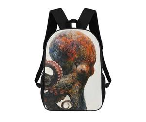 sinyumoney Octopus Profile Art Rucksack Lightweight Casual Daypack School Backpacks for Campus Outdoor Travel Sports 17inch