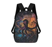 sinyumoney Octopus Silhouette Galaxy School Backpack Daypacks Business Backpack Water Resistant Bookbag for Men/Women 17inch