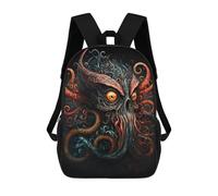 sinyumoney Octopus Skull Artwork Backpack 3D Print Kids Bag Elementary Students Daypack Lightweight School Bag for Children Girls Boys Nursery Lunch Pack 17inch