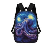 sinyumoney Octopus Starry Night School Backpack Lightweight Schoolbag Dayback Bookbag College for Teenage Girls Boys Women Men 17inch
