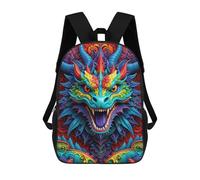 sinyumoney Ode to The Vibrant Dragon Children's Backpacks School Backpack 3D Printed for Kids Travel Rucksacks Book Bags Kids 17inch School Bag