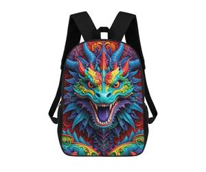 sinyumoney Ode to The Vibrant Dragon School Bags High Secondary School Bags Casual Backpack for Camping Outdoor Adventures And Daily Travel 17inch