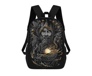 sinyumoney Odin Viking Mythology Backpack School Lightweight Schoolbag Dayback Bookbag College for Men, Women & Teenage Boys 17inch