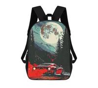 sinyumoney Off The Beaten Path 3D Printed Kids 17inch Backpacks Boys Fashion Travel Backpacks School Bag for Boys Elementary And Middle School Students