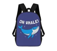 sinyumoney Oh Whale Backpack 3D Printed Kids School Backpack High Capacity Travel Backpacks Book Bags Kids Backpack 17inch