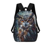 sinyumoney Oil Paint Owl Portrait Children's Backpacks School Backpack 3D Printed Backpack for Kids Travel Rucksacks Book Bags Kids School Bag 17inch