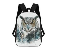 sinyumoney Oil Paint Owl Portrait Children's School Backpack 3D Printed for Kids Travel Rucksacks Book Bags for Boys Elementary School Students 17inch