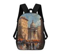 sinyumoney Oil Painting of Rome Backpack 3D Printed School Bag For Boys High Capacity Travel Backpacks Book Bags Boys School Bag Mochila 17inch