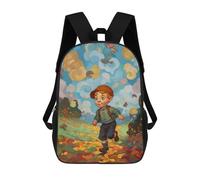 sinyumoney Oil Painting Running Kid Children's Backpacks School Backpack 3D Printed Backpack for Kids Travel Rucksacks Book Bags Kids School Bag 17inch