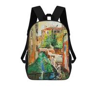 sinyumoney Oil Painting The Grand Can Backpacks Kids School Backpack School Bag 3D Printed School Bag for Boys Elementary And Middle School Students 17inch