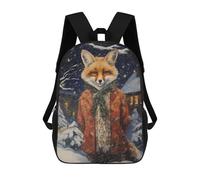 sinyumoney Old Classic Fox Xmas Children's School Backpack Fashion Casual Children's Backpacks 3D Printed School Bags Boy Large Backpack 17inch