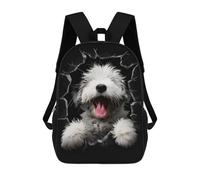 sinyumoney Old English Sheepdog Dog Backpacks Kids School Backpack Fashion School Bag 3D Printed School Bag for Boys Elementary And Middle School Students 17inch