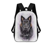 sinyumoney Old German Shepherd Dog Wa 3D Printed Children's 17 Inch Backpacks 3D Printed Casual School Bag for Boys Elementary And Middle