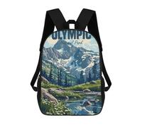 sinyumoney Olympic National Park Kids Backpack, Kids School Bag 3D Printed School Backpacks for Boys And Teenager School Students 17inch