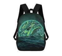 sinyumoney Omniverse Cosmic Wave Kids School Backpack 3D Printed Backpacks Fashion School Bag Rucksacks for Boys Elementary And Middle School Students 17inch